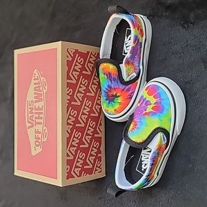 Nwt Vans Slip On Sprial Tie Dye Sneakers, Toddler Sz 7
